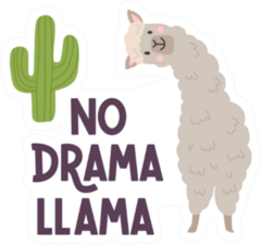 Cute Llama No Drama Llama Sticker