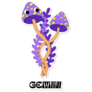 Cute Long Purple Mushrooms Gemini Sticker