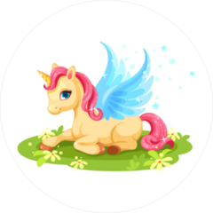 Cute Lying Baby Unicorn Sticker