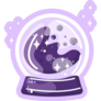 Cute Magic Crystal Ball On Purple Sticker