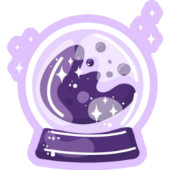 Cute Magic Crystal Ball On Purple Sticker