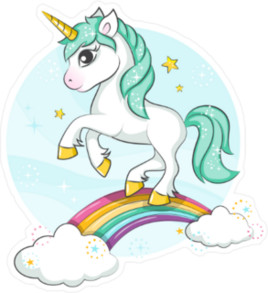 Cute Magical Blue Mane Unicorn Sticker