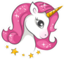 Cute Magical Unicorn and Stars Sticker