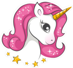 Cute Magical Unicorn and Stars Sticker