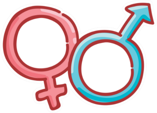 Cute Male And Female Gender Symbols Sticker