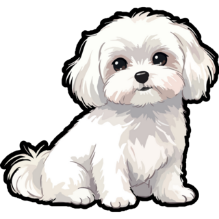 Cute Maltese Black Sticker