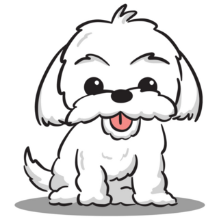 Cute Maltese Cartoon Sticker