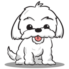 Cute Maltese Cartoon Sticker