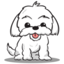 Cute Maltese Cartoon Sticker