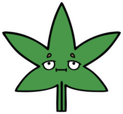 Cute Marijuana Leaf Sticker