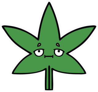 Cute Marijuana Leaf Sticker