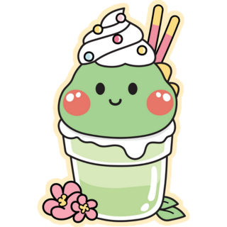 Cute Matcha Dinosaur Sticker