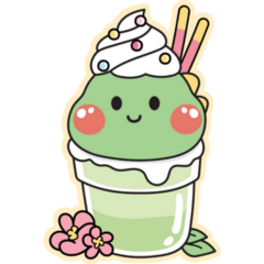 Cute Matcha Dinosaur Sticker