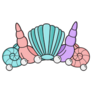 Cute Mermaid Crown Seashells Sticker
