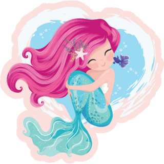 Cute Mermaid With Pink Hair Sticker