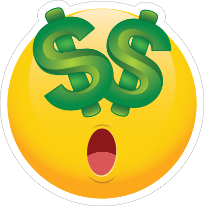 Cute Money Eyes Dollars Emoji Sticker