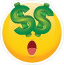 Cute Money Eyes Dollars Emoji Sticker