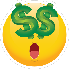 Cute Money Eyes Dollars Emoji Sticker
