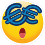 Cute Money Eyes Euros Emoji Sticker