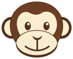 Cute Monkey Head Sticker