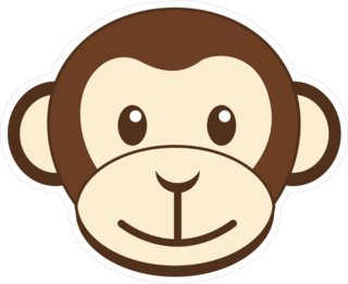 Cute Monkey Head Sticker
