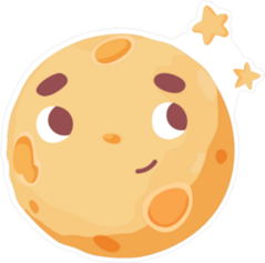 Cute Moon Face Sticker