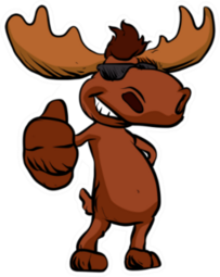Cute Moose Cartoon Thumbs Up Sticker