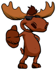 Cute Moose Cartoon Thumbs Up Sticker