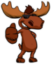 Cute Moose Cartoon Thumbs Up Sticker