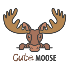 Cute Moose Sticker