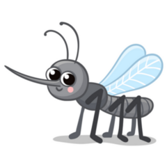 Cute Mosquito Gray Insect Sticker