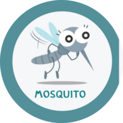 Cute Mosquito Insect Label Sticker