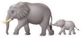 Cute Mother And Baby Elephant Sticker