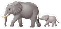 Cute Mother And Baby Elephant Sticker