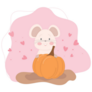 Cute Mouse And Pumpkin Sticker