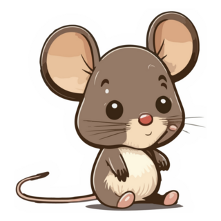 Cute Mouse Cartoon Smile Sticker