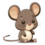 Cute Mouse Cartoon Smile Sticker