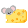 Cute Mouse Looking Out Of Hole In Cheese Sticker