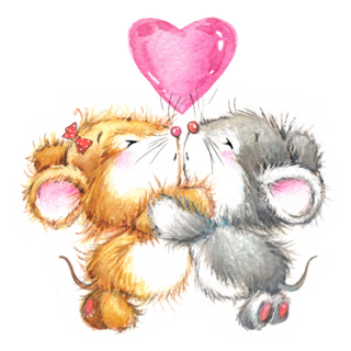 Cute Mouse Valentine Sticker 