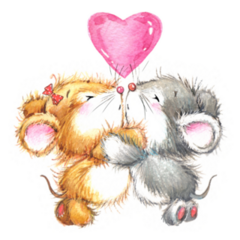 Cute Mouse Valentine Sticker 
