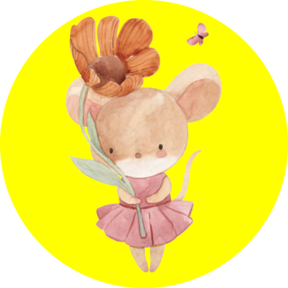 Cute Mouse With Flowers Sticker