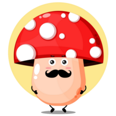 Cute Mushroom Mustache Sticker