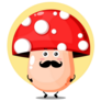 Cute Mushroom Mustache Sticker
