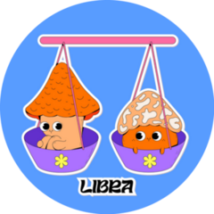 Cute Mushrooms As A Libra Zodiac Sign Sticker