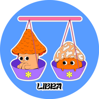 Cute Mushrooms As A Libra Zodiac Sign Sticker
