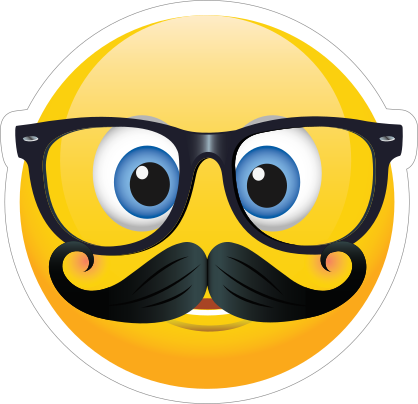 Cute Mustache and Glasses Emoji Sticker