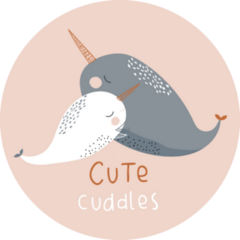 Cute Narwal Cuddles Sticker 