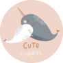 Cute Narwal Cuddles Sticker 