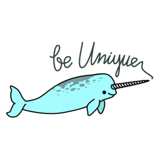 Cute Narwhal Be Unique Sticker