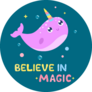 Cute Narwhal Believe In Magic Sticker